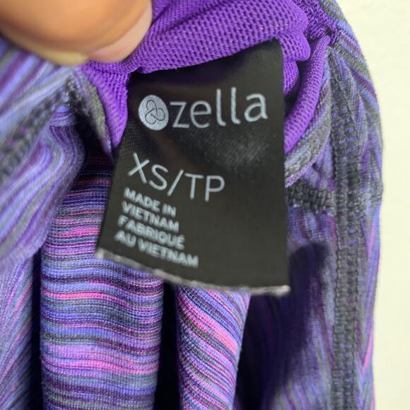 ZELLA Space Dyed Athletic Ankle Leggings Stretch Mid Rise Purple Multi Size XS - Picture 5 of 6